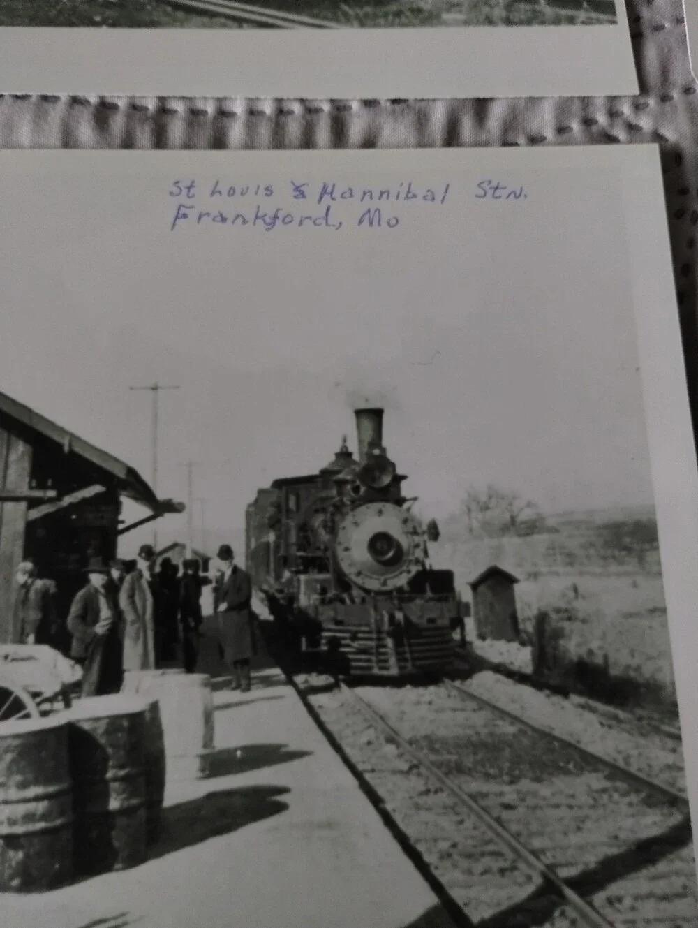 Vintage Black & White Photo Prints - Black Historic Train & Buildings